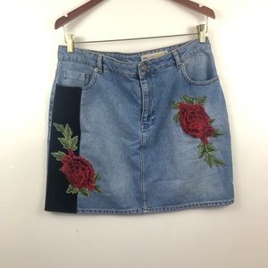 ASOS embroidered jean skirt size 12